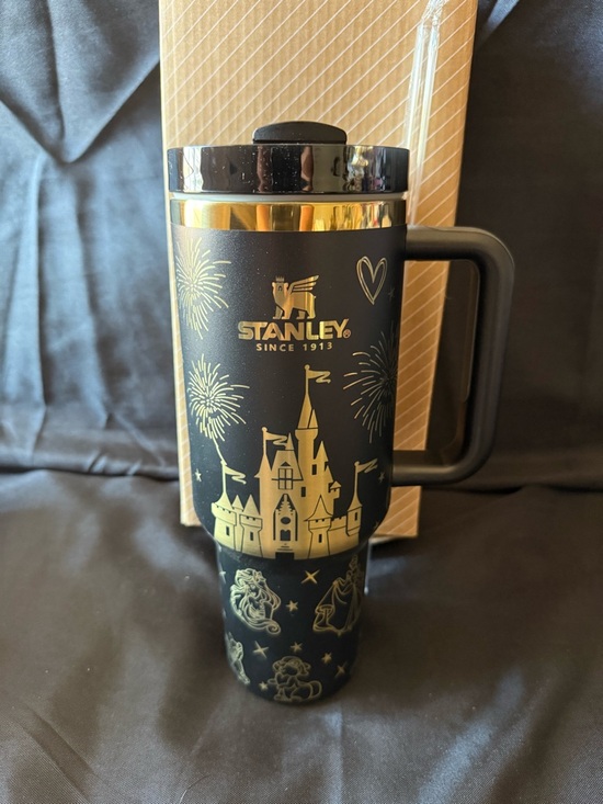 Stanley Other - New Stanley 40oz Black & Gold Laser Engraved Disney Castle Stainless Tumbler